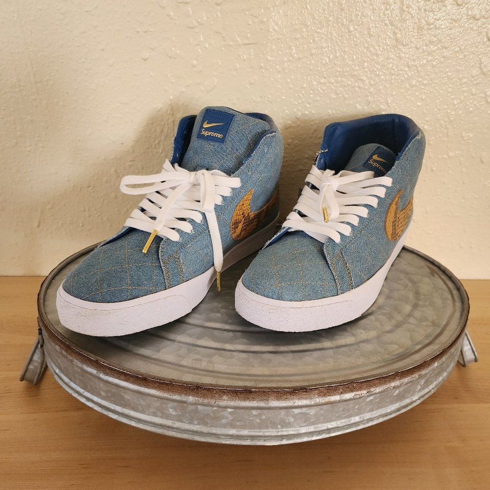 Nike Zoom Blazer Mid QS SB x Supreme Denim 2022 - Size 9.5M